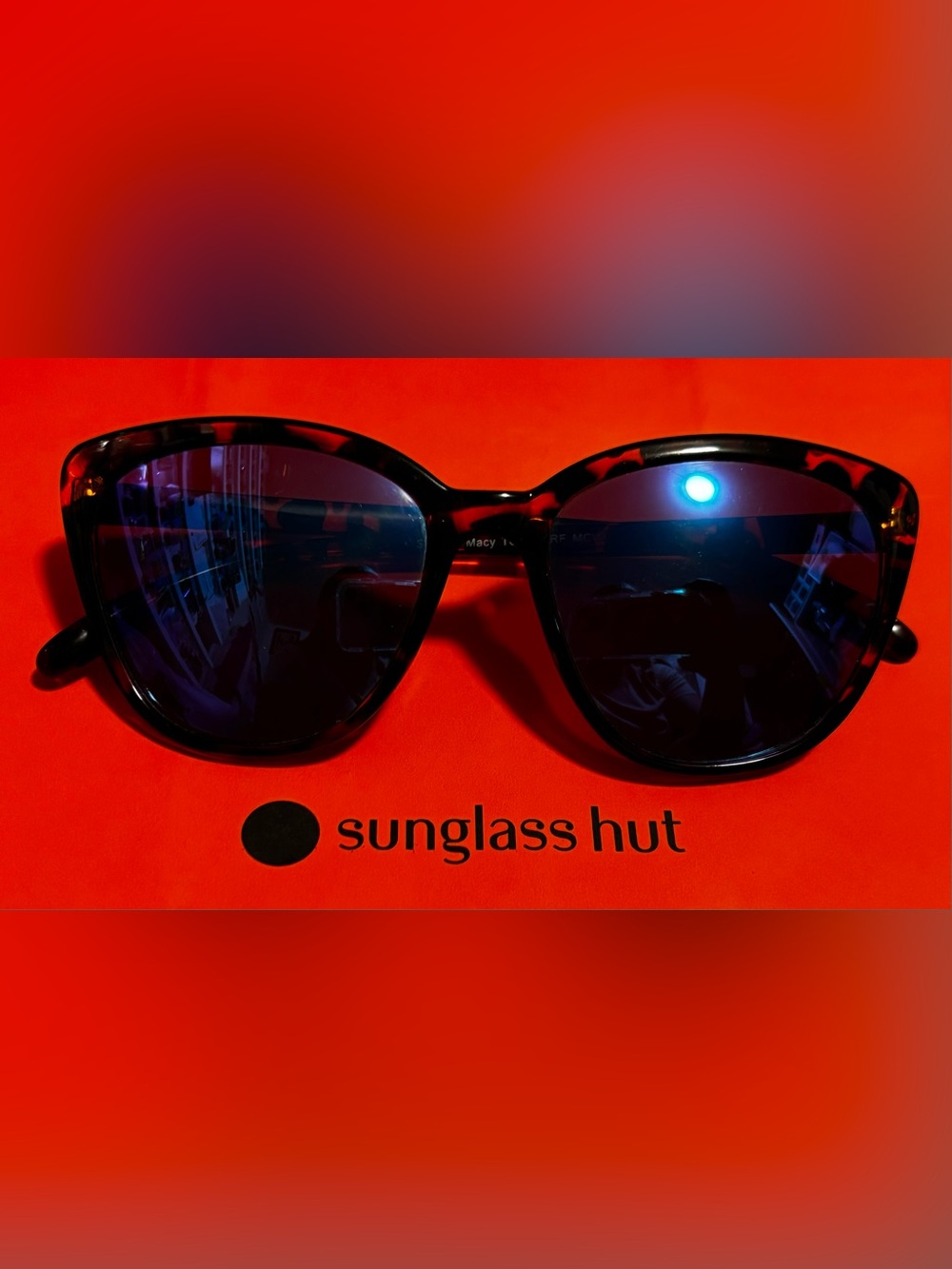 Women's Black Tortoiseshell Cat-Eye Sunglasses